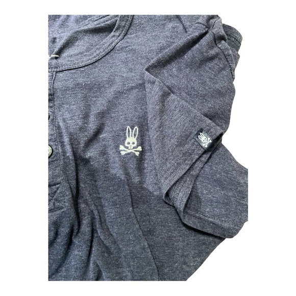 Psycho Bunny Dark Blue Short Sleeve Henley Medium - Picture 2 of 4
